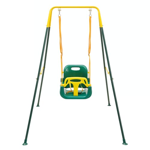 FUNLIO 3-in-1 Swing Set for Toddler with 4 Sandbags, Heavy-Duty Kid Swing Set with Safety Harness...