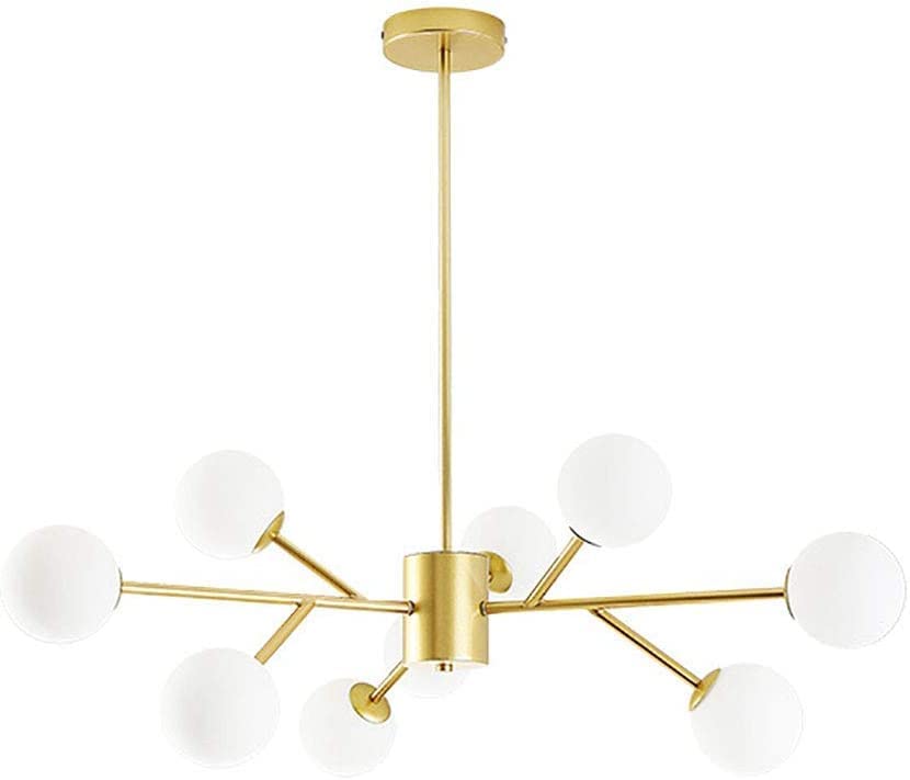 Lustre moderne doré 9 lumières Mid Century suspension cuisine salon