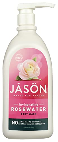 Jason Invigorating Glycerine and Rosewater Body Wash, No Parabens, 30 Ounce (Pack of 3)