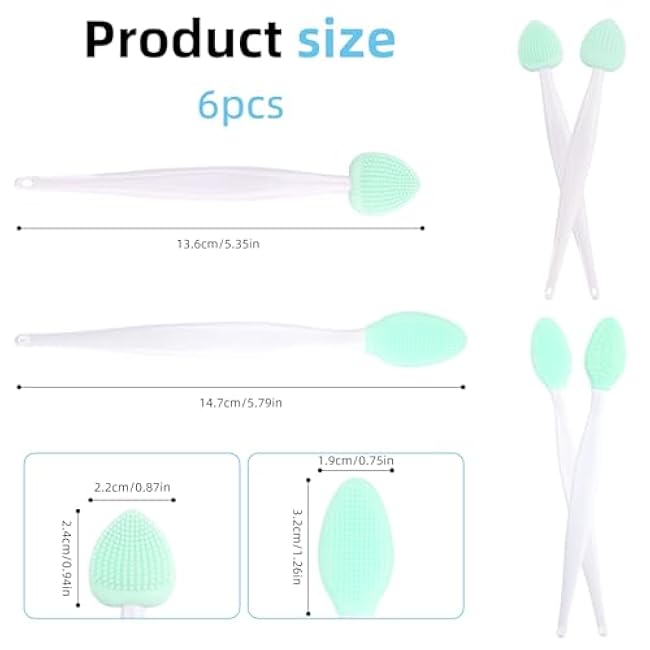 6 PCS Cat Acne Chin Treatment Brush Set, Multiple Colors Silicone Cat Grooming Brush Black Seed Exfoliating Brush, Double-Sided Scraper for Pet Chin Acne and Cleaning-P3h3VT3l