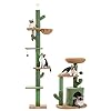 PAWZ Road Cactus Floor to Ceiling Cat Tree with Adjustable Height(90-108 Inches) Bundle with 32 Inches Cactus Cat Tower