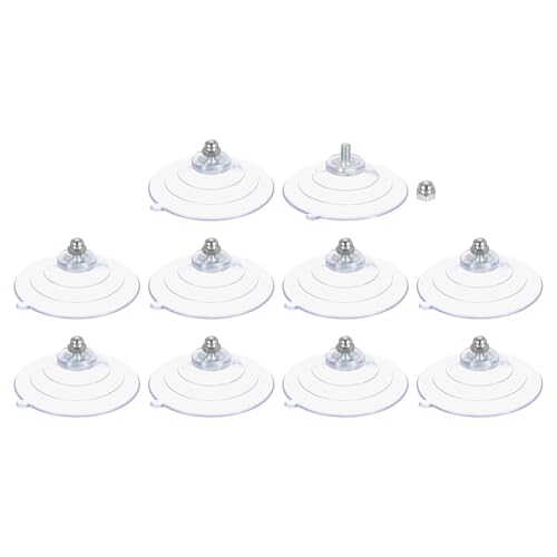 uxcell 10 Packs Clear PVC & Zinc Alloy Suction Cups, 60mm/2.4" Dia, M5 x 8mm Screw, Glass, Metal, Tile, Plastic, Kitchen, Bathroom, Door, Window