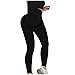 AFFGEQA Legging de yoga slim fit pour femme - Taille haute - Plusieurs couleurs unies - Pantalon de fitness - Jogging - Sans poches - Noir - W38