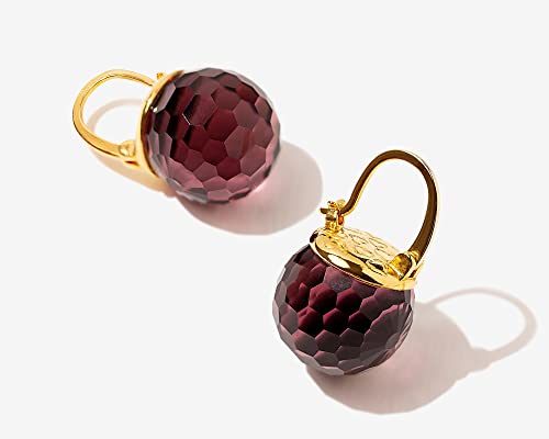 Image of Crystal Earrings for Women, Sparkly Austrian Crystal Disco Ball Earrings, 18K Gold Plated Post Drop Earrings with Colorful Spheres, Hypoallergenic & Lightweight, Ideal Gift for Her