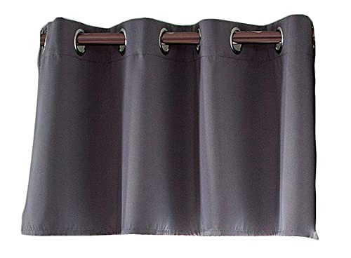 Anawakia Korta gardiner gardiner skynken, korta ogenomskinliga med öljetter, fönstergardin sovrum, ogenomskinliga gardiner, B x H 74 x 46 cm (grå)