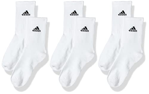 adidas Unisex Cushioned Sportswear 3 Pairs Crew Socken, White/Black, L