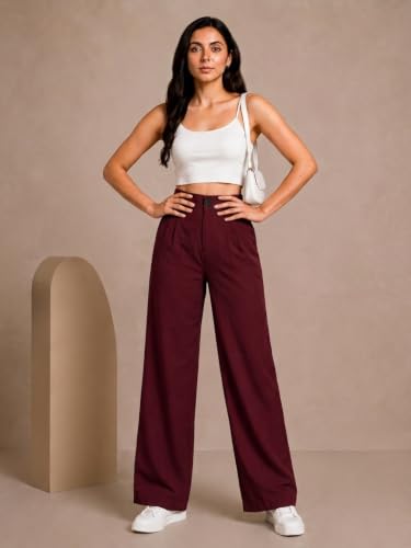 Image of Womens NS Lycra Korean High Waist Straight Pants