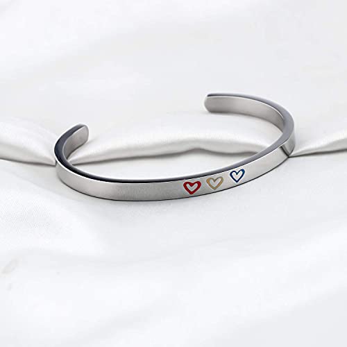 Chooro Pansexual Pride Bracelet Pansexual Heart Cuff Bracelet Pansexual Jewelry Gift For Women (Pansexual Heart Cuff) #TOP4