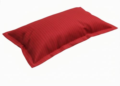 Image of Satin Striped Glace Cotton Single bedsheet with 1 Pillow Cover | Soft & Smooth Finish | Single Bed bedsheet 90 x 60 Inch | Pillow Cover 18 x 28 Inch | Breathable, Fade Resistant