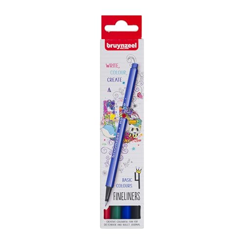 Bruynzeel Fineliner Brush Pens 4-Piece Set