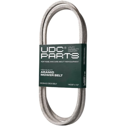 UDC Parts GX26422 Mower Deck Belt, 1/2" x 145.65", Aramid Cord