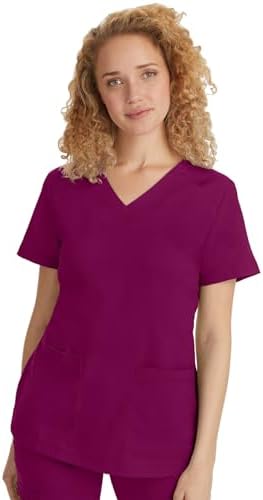 Healing Hands Purple Label Jill Scrubs for Women Top V Neck 2 Poc...