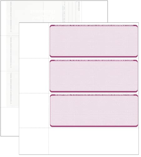 Papel de verificação de computador - Carteira pessoal em branco verifica 3 em uma página - Compatíve