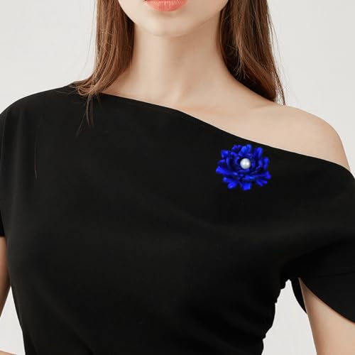 Image of Elegant Crystal Blooming Rose Flower Brooch Lapel Pin Breastpin for Women Birdal Cardigan Hat Scarf Suit Sweater Floral Pins