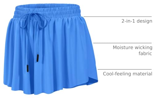 Image of HASMES Girls Butterfly Shorts Teen Flowy Athletic Shorts for Running Dance Cheer 5-14Y