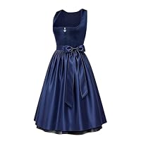SKFLABOOF Dirndl Damen Midi 'Dirndl Dirndlkleid Lang Trachtenkleid Kurz Gr 48 Oktoberfest Outfit Stretch Lifos 70 cm Grosse Grössen Schürze Große Größen Maxi Modern – Ansicht 5