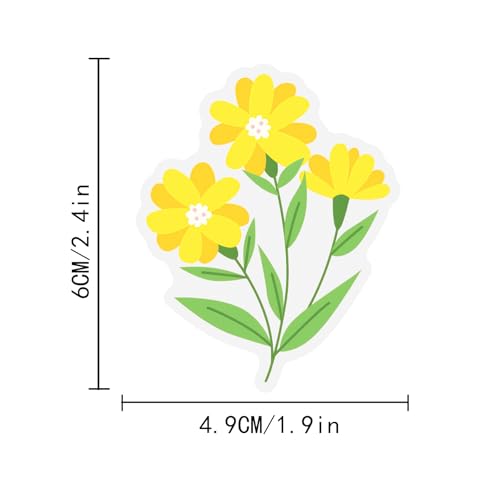 Image of 50PCS Transparent Flora Scrapbook Stickers, Flower-F | Vintage Aesthetic Flowers, Vinyl Waterproof, For Scrapbooks Travel Journal, For Water Bottles Laptop Phone