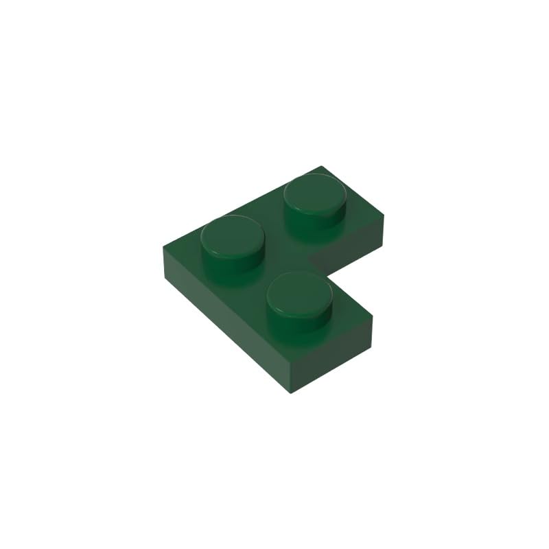 Gobricks 2420 Foundation Plate Plate 2x2 Corner 50 Pieces GDS-585 Compatible with Lego Building Blocks Color:Dark Green