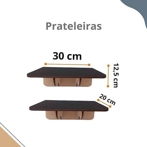 Kit Playground 9 peças Mdf Para Gato Degrau Ponte Nicho Rede madeira Pinus