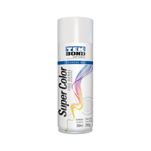 Tinta Spray Branco Brilhante Aerossol TekBond Uso Geral 350ml/250g