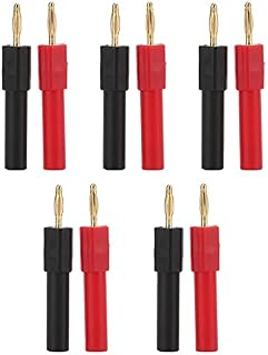 5 Zestaw Adapter Wtyku Bananowego Głośnik Wtyki Bananowe 2mm Męski na 4mm żeński Czerwony Czarny Adapter Złącza Bananowego do Instrumentów Elektronicznych