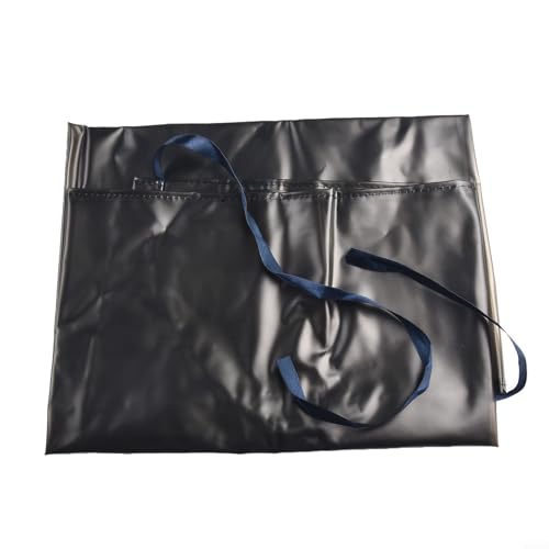 Jotekonoby Tablier imperméable en PVC résistant à l'huile pour cuisine, jardinage, marché agricole – Tablier de travail noir avec longue protection, surface lisse facile à nettoyer (S 80 x 55 cm)