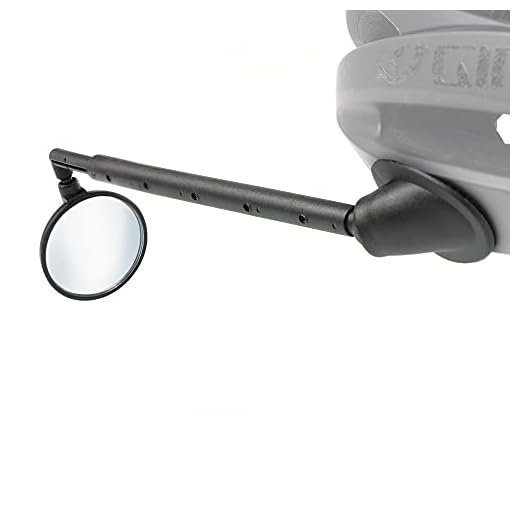 Delta Cycle & Home Bike Helmet Mirror, Fully Adjustable Rear View Bicycle Helmet Mirror for Cycling, Ultra-Clear Glass Safety Mirror