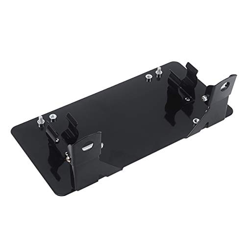 Samlight License Plate Bracket 8 3/4 Inch Flip-Up Winch Roller Fairlead Mount Holder Black Stainless Steel #TOP7