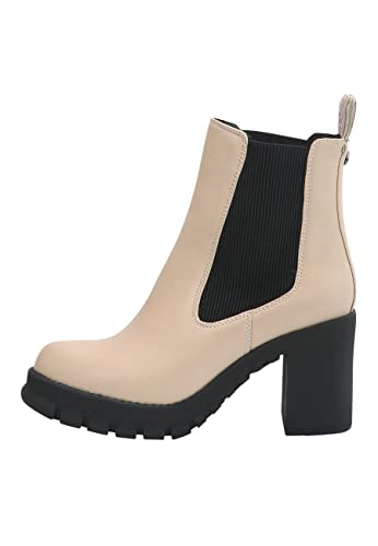 Buffalo Serlina, Botte Tendance Femme, crème, 40 EU