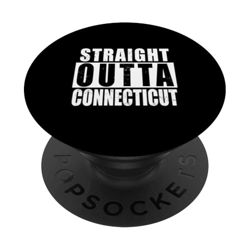 Straight Outta Connecticut USA State Pride Travel Vintage PopSockets PopGrip Intercambiable