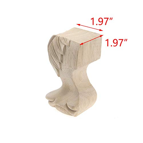 T Tulead Wood Furniture Legs Unfinished Sofa Feet Replacement Couch Table Wardrobe Cabinet Dresser Legs 120Mm/4.72" Height,Set Of 4 #TOP2