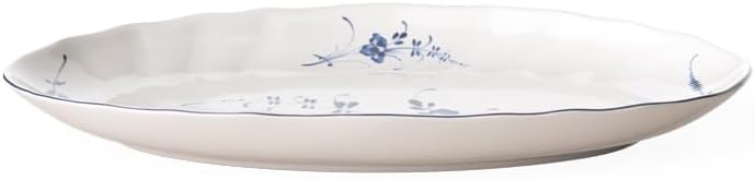 Villeroy & Boch Vieux Luxembourg Pickle Dish, 9.5 in, Premium Porcelain, White/Blue