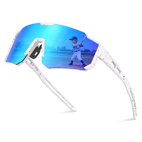 Tnnaiko Kids Polarized Sunglasses for Boys & Girls Youth Baseball Softball Cycling Sports Sunglasses UV Protection Ages 3-12