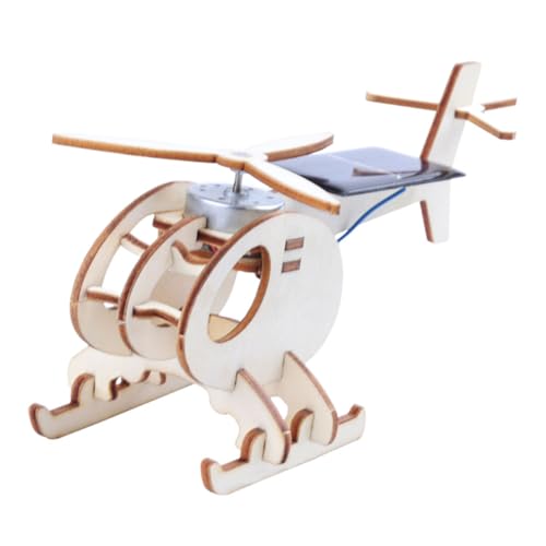 LIOOBO 木製ソーラーエネルギー搭載ヘリコプターモデルキット 向けみ立て飛行機模型 環境配慮素材使用 耐久性 学習