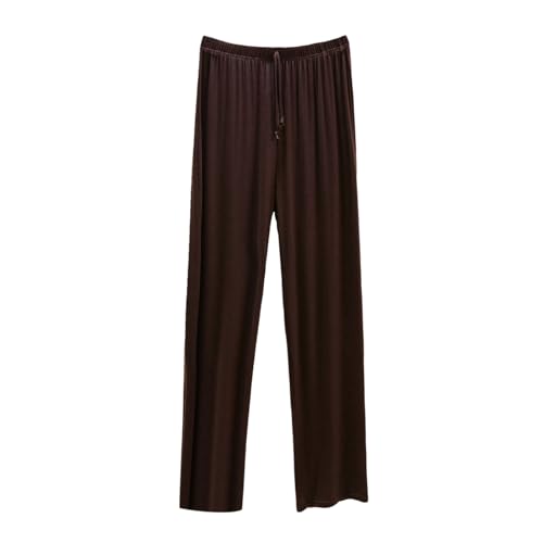 Pantalones cómodos de corte relajado para dormir, pantalones y ligeros para estar en casa, informales, con cintura elástica y diseño de pierna recta, tela transpirable para uso diario