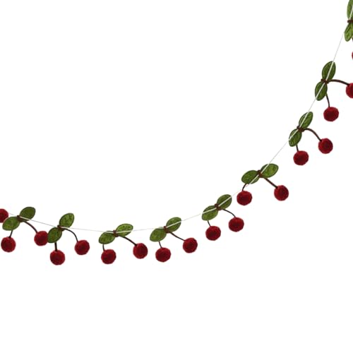 Festive Cherry Felt String Lights Suitable For...