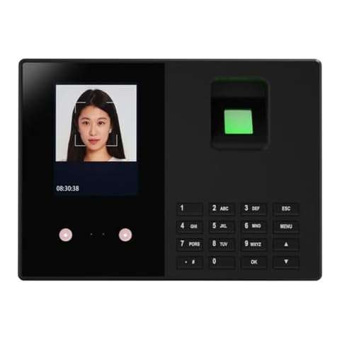 BISOFICE Time Attendance Face Recognition Time Clock Support Fingerprint Password Palm Print Facial Fast Recognition for Employees USB Port Data Management Device Suitable for Office Small Business Cover