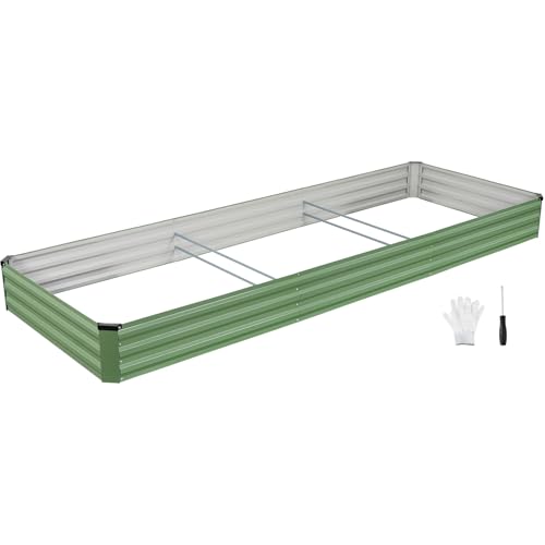 INNO STAGE Galvanized Raised Garden Bed Kits, 12x4x1ft Metal Raised Garden Beds Outdoor...