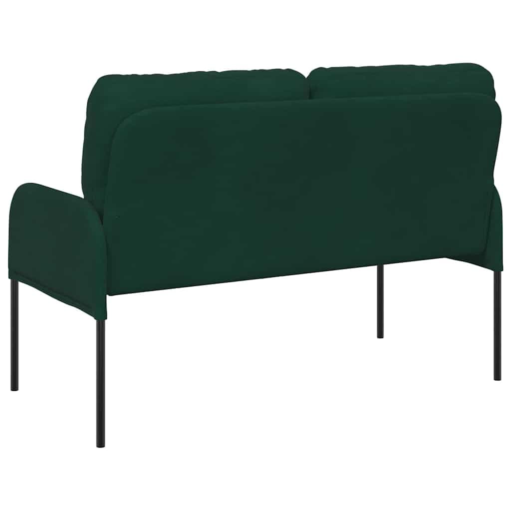 Sofa 110 cm ciemnozielona poliester z poduszką