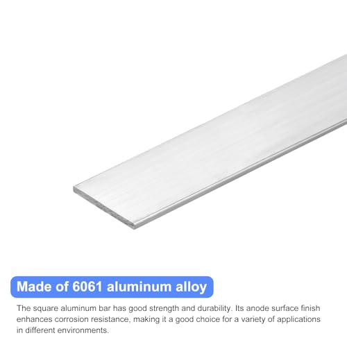 Image of uxcell Square Aluminum Flat Bar, 2Pcs 1 /8 inch Thick 1.6 inch Width 12 inch Length Square Aluminum Bar 6061 Aluminum Flat Plate, 3 x 40 x 305mm T6511 Solid New Mill Stock for Industrial Building