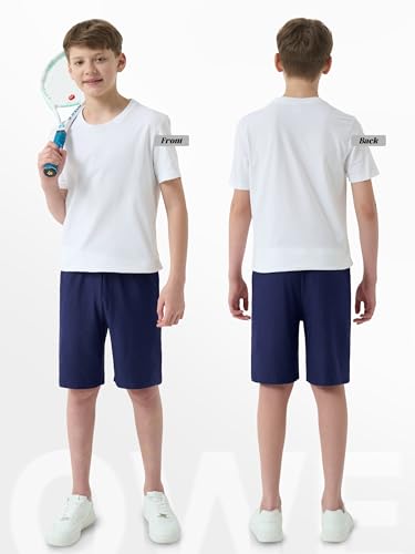 qwe 5 pack boys athletic shorts kids youth basketball with pockets dry-fit active soccer gym shorts