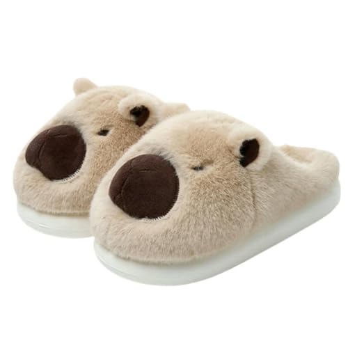 Slippers Cartoon Capybara Plush Slippers Comfortable Slip-On Home Couple Cotton Shoes