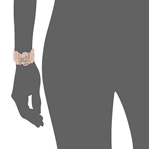 D Exceed Womens Bohemian Lace Bracelet Vintage Filigree Cuff Bangle Bracelet Wide Stretch Rhinestone Bracelets For Ladies #TOP4