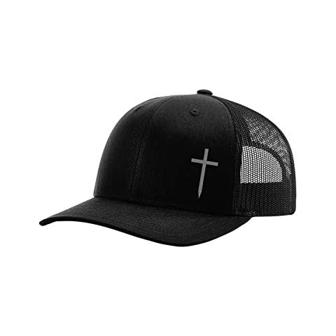 Trenz Shirt Company Christian Embroidered Cross Hat, Black Cover