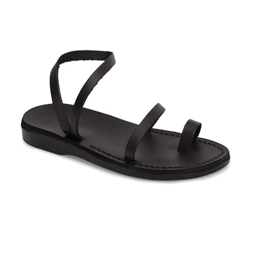 Ella - Leather Ankle Strap Flat Sandal - Womens Sandals