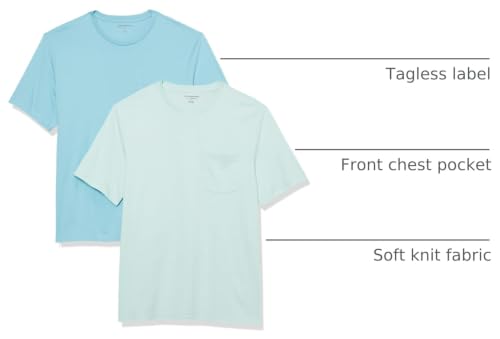 Image of Amazon Essentials Men's Short-Sleeve Crewneck Pocket T-Shirts, Pack of 2