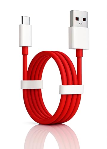 Image of Hoerrye Original 80W Supervooc Type A to C 1m Cable for13, 13R, Open, 12, 12R, Nord N30 5G, 11, 11R,10 Pro,10R,10T,9Pro, 9R,8Pro,8T /Laptop /Tablet Dash /Wrap /Vooc & Other 80 watt USB C Devices, Red