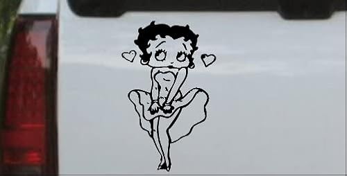 (3.7In X 6In Black) Betty Boop Skirt Car Or Truck Window Laptop Decal Sticker #TOP18
