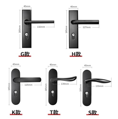 Cerradura de puerta de madera negra integrada con manija silenciosa Type D 3