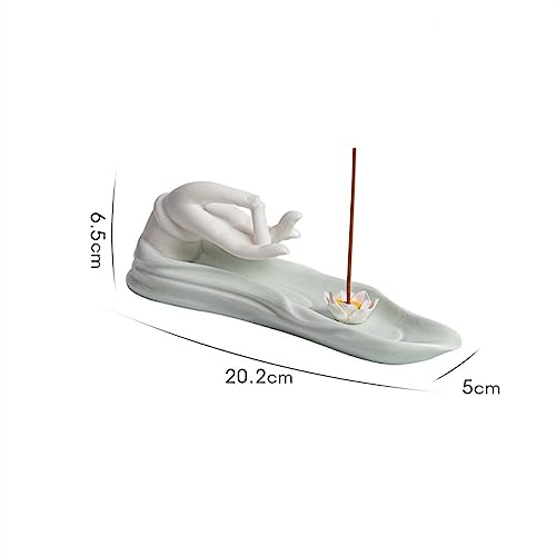 Brûleur d'encens main de bouddha en céramique zen pour la maison - 3